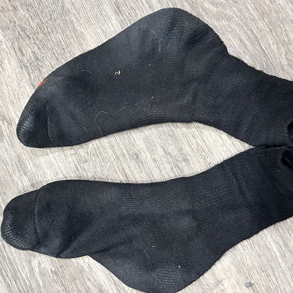 Hanes Black 15-days worn work socks. 10+ hour shifts